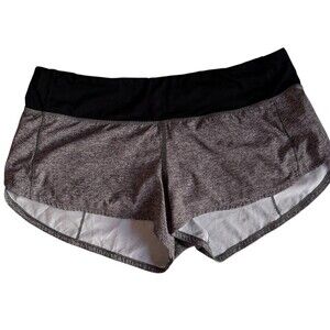 Women’s Lululemon Grey/ Black Running Shorts Size 8 Pocket